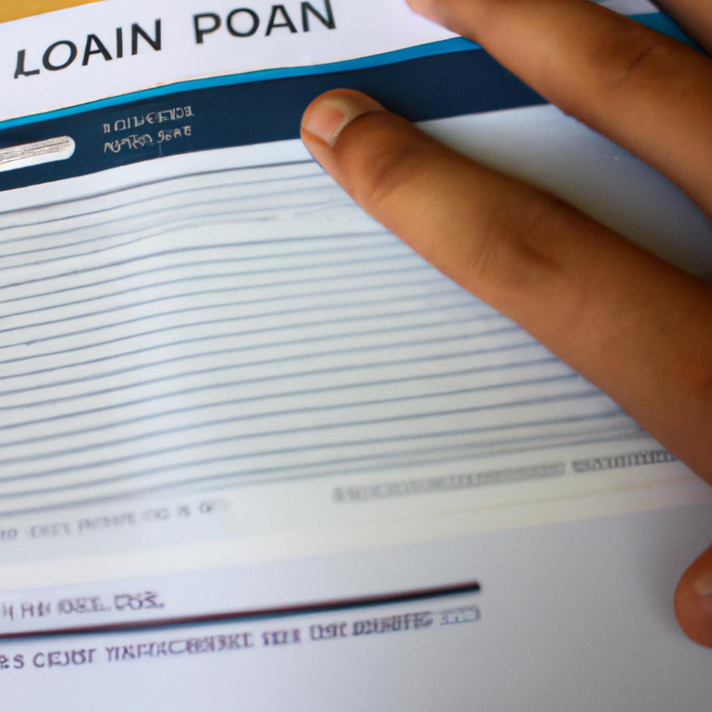 Person reading loan payment information